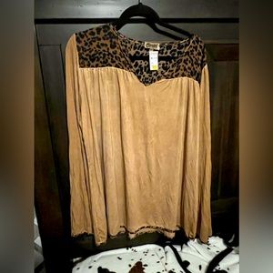 Xxl leopard western top